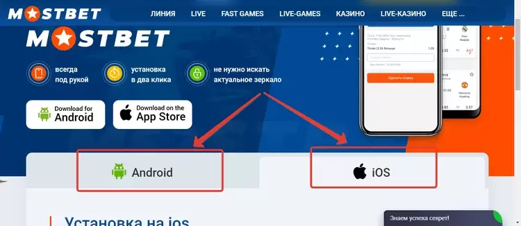 мобильное приложение Мостбет
